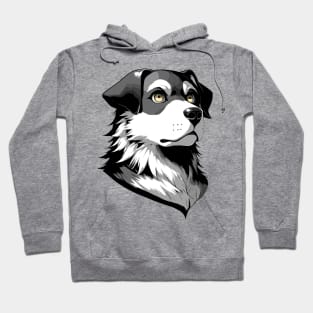 Stunning and Cool Danish-Swedish Farmdog Monochrome and Gold Portrait for Father's Day Hoodie